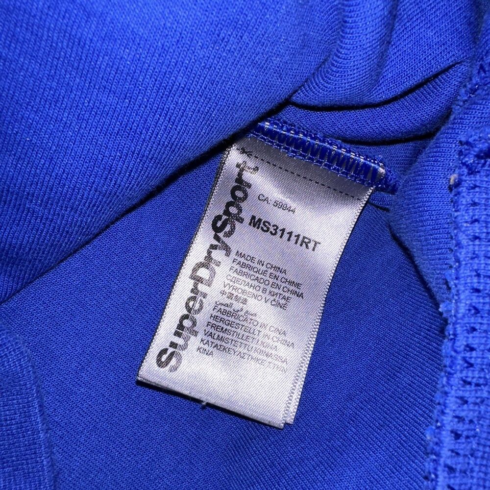 VINTAGE Y2K SUPERDRY JAPAN COMBAT Spell Out Blue HOODIE Sweatshirt XL - Picture 6 of 9